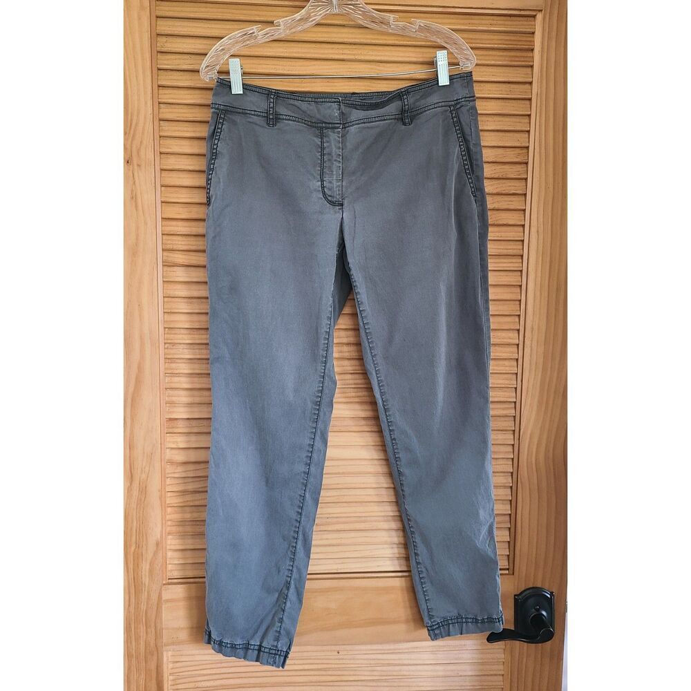 Eileen Fisher Gray Tapered Skinny Pants Sz 6 Office Minimalist Quiet Luxury Grey